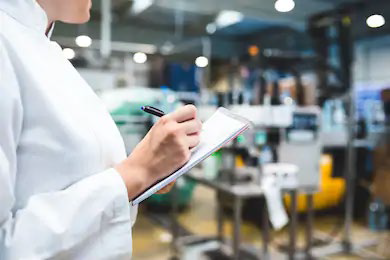 woman doing manual inspection