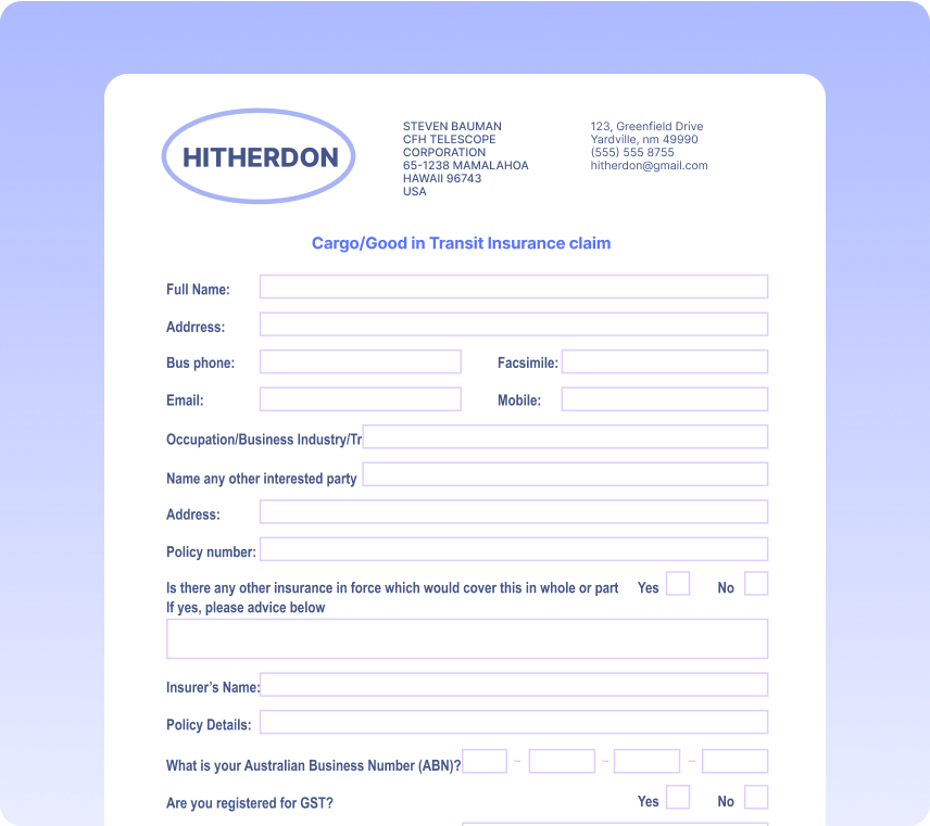 Cargo Insurance Forms