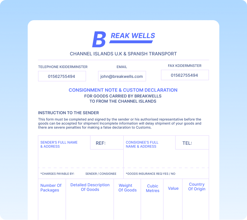 Consignment Notes