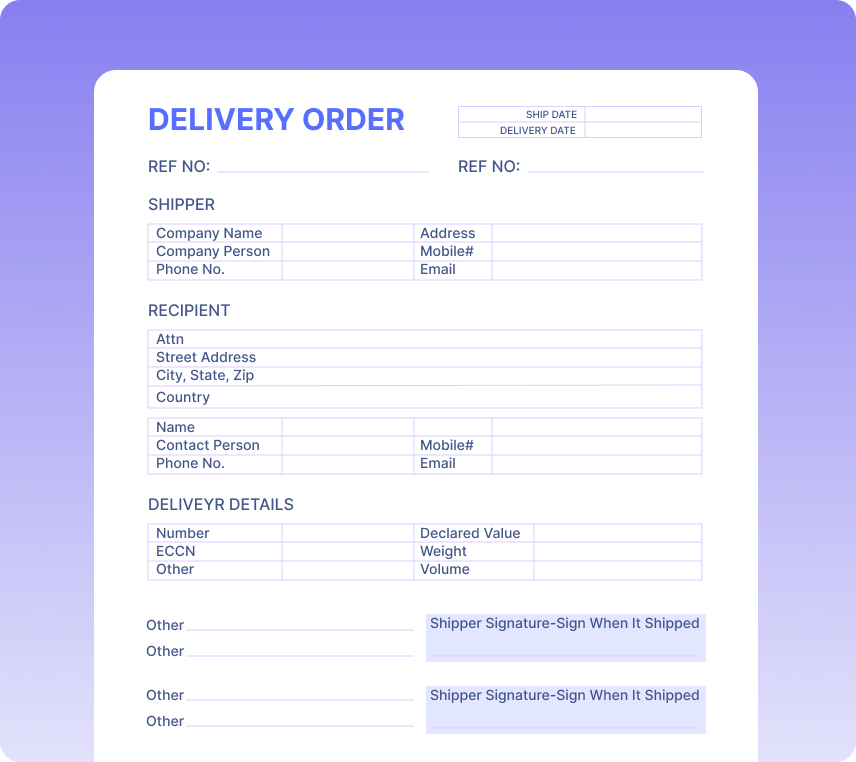 Delivery Orders