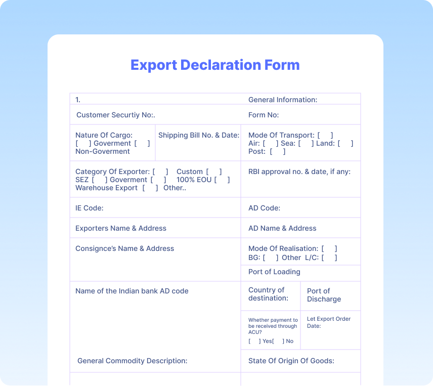 Export Declaration Forms