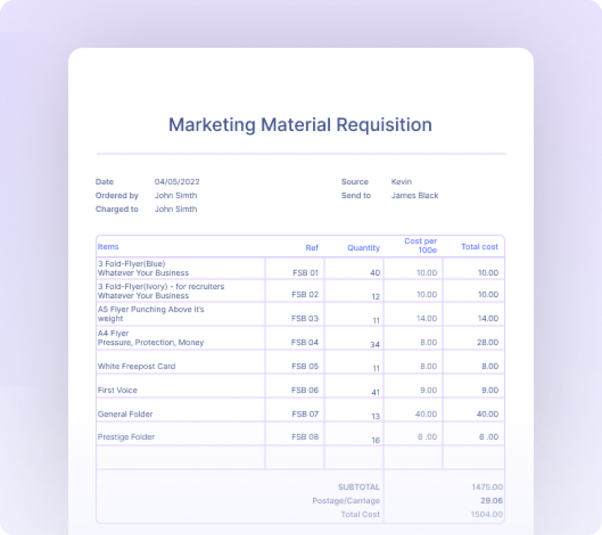 Material Requisitions