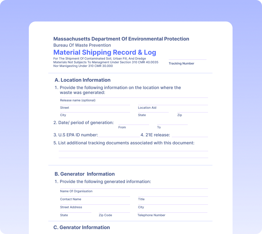 Material Shipping Records