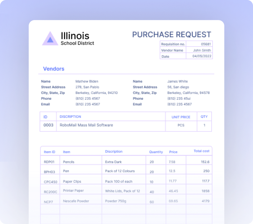 Purchase Requisition Forms