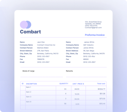 Pro Forma Invoices