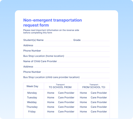 Transportation Request Forms