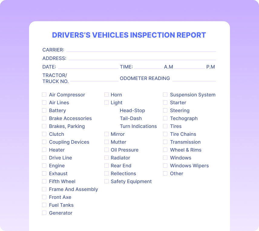 Vehicle Inspection Reports