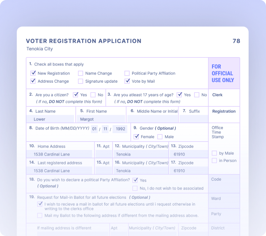 Mail-In Voter Registrations