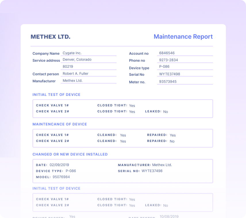 Maintenance Reports