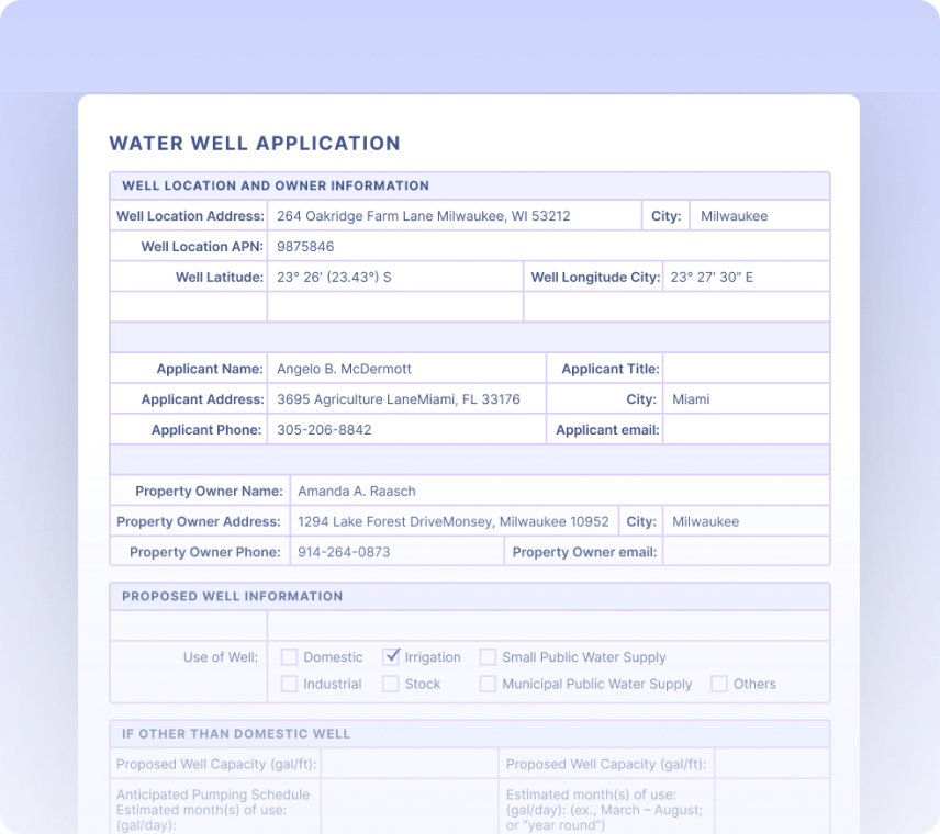 Water Well Applications