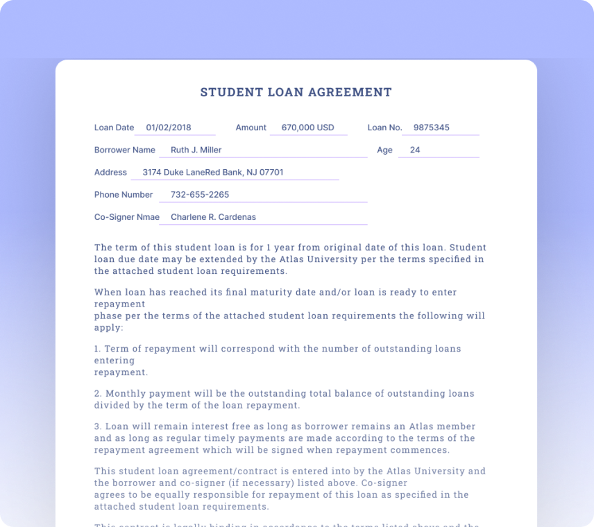 Student Loan Agreements