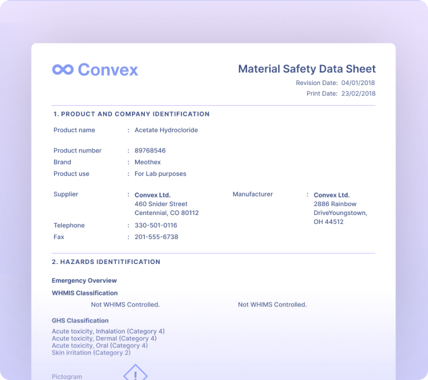 Material Safety Data Sheets