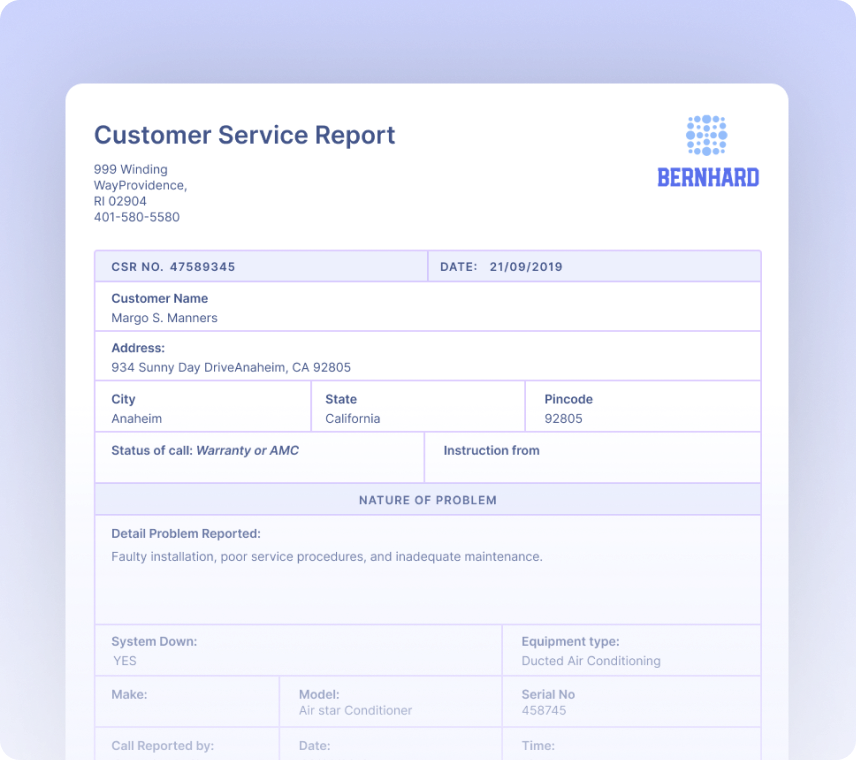 Customer Service Reports