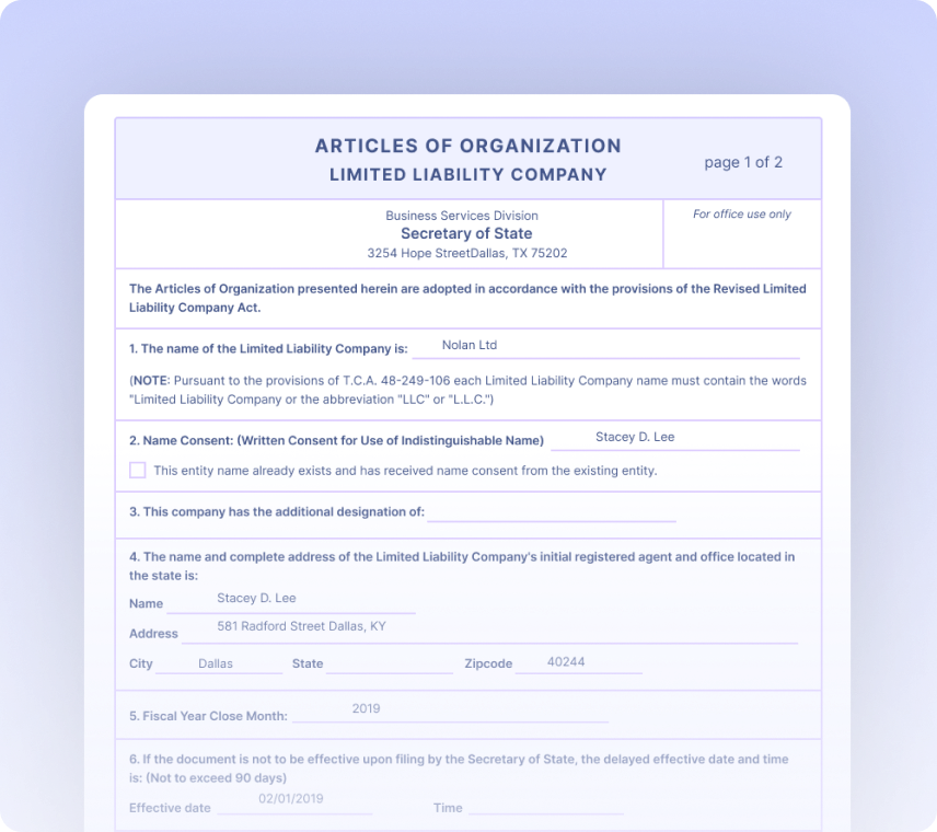 Articles of Incorporation