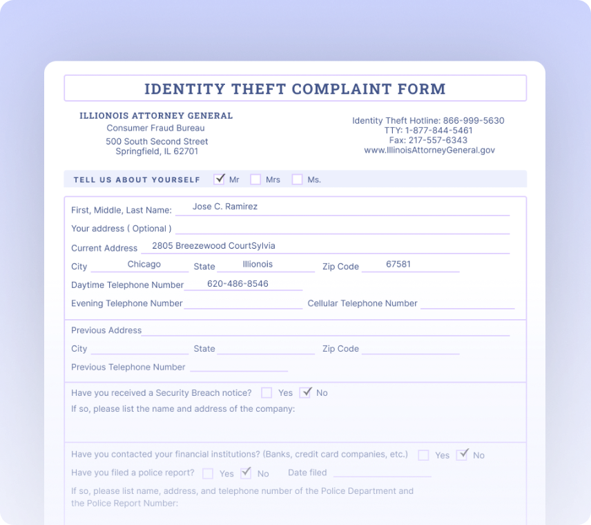 Identity Theft Reports