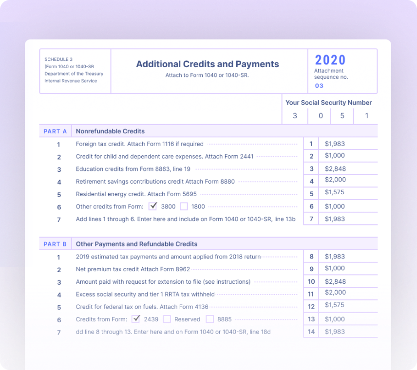 Additional Credits and Payments