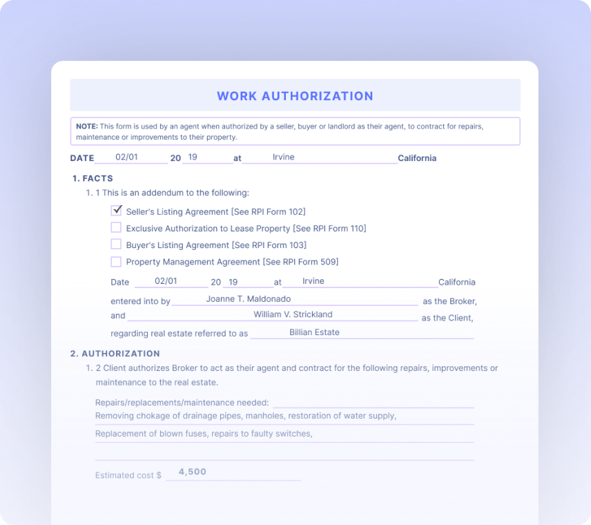 Authorizations To Provide Services