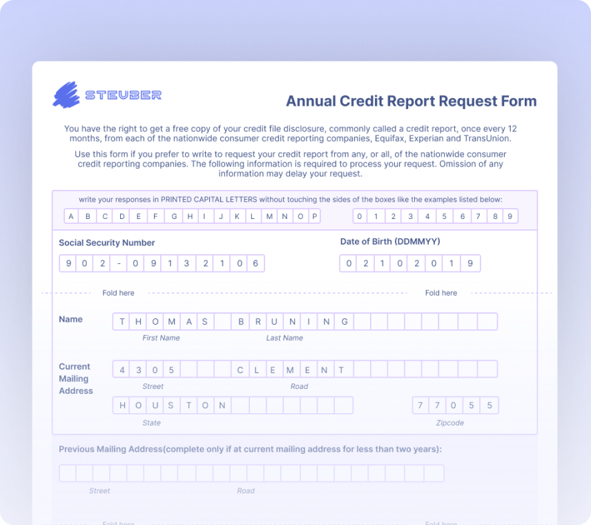 Credit Report Request Forms