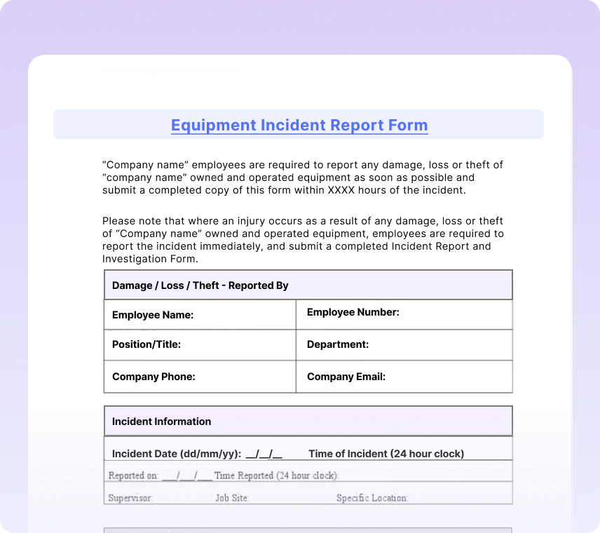 Incident Reports