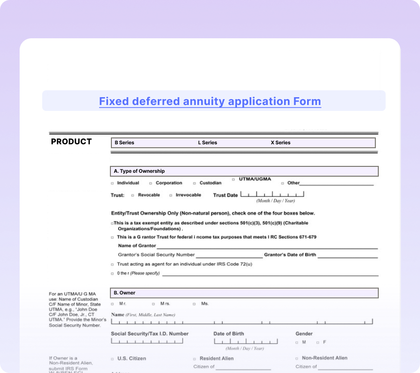 Fixed Deferred Annuity Applications