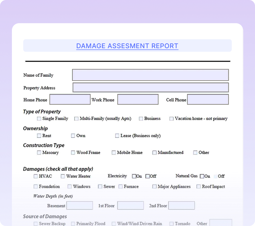 Damage Assessment Reports