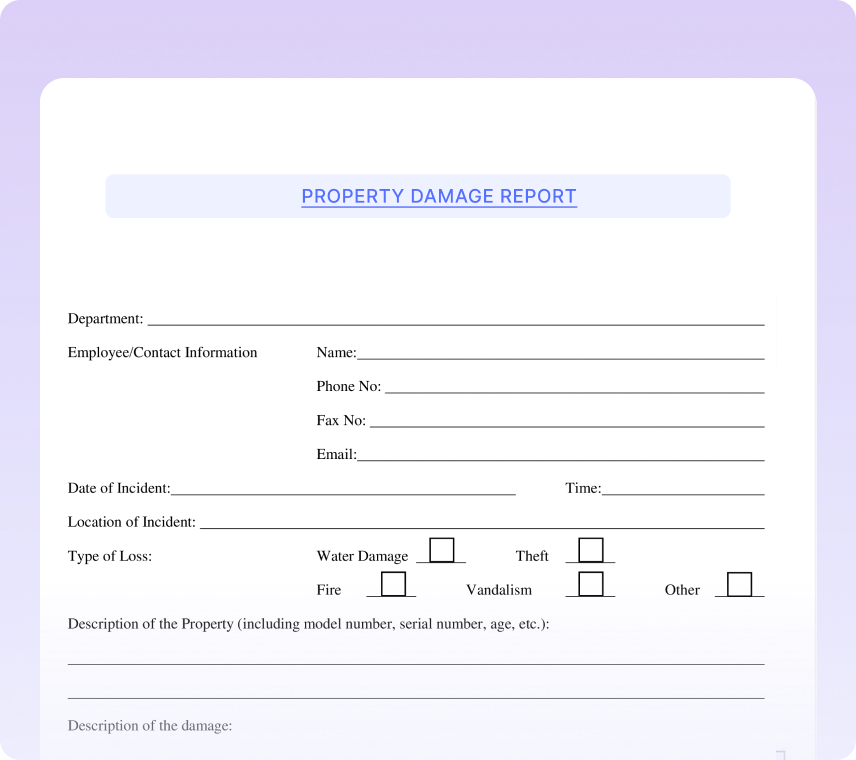 Property Damage Reports