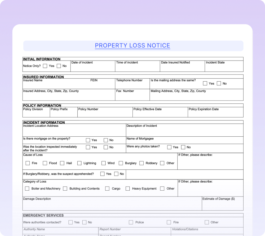 Property Loss Notices