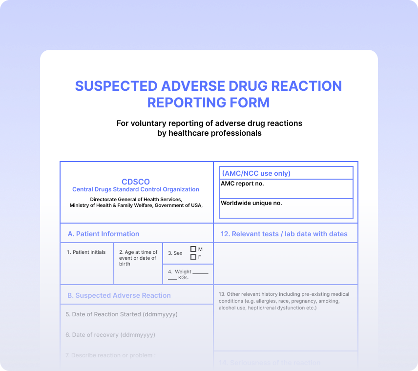 Adverse Drug Reaction Reporting Forms