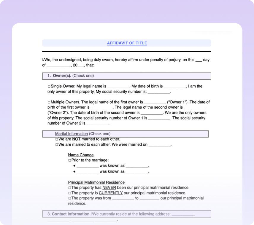 Affidavits of Title