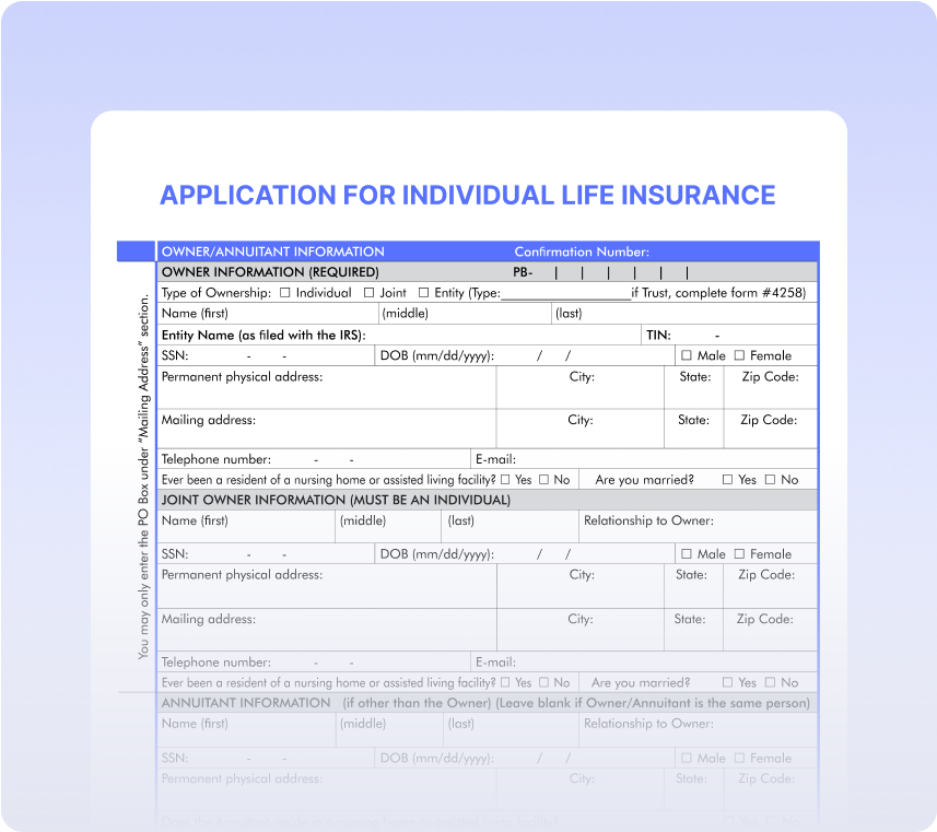 Applications for Individual Annuity