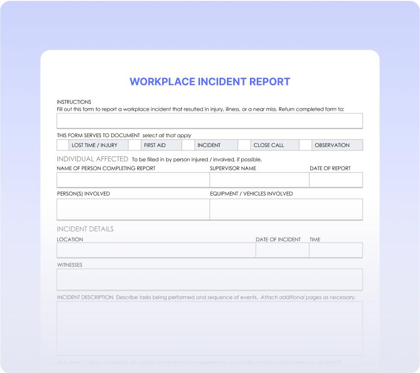 Workplace Incident Reports