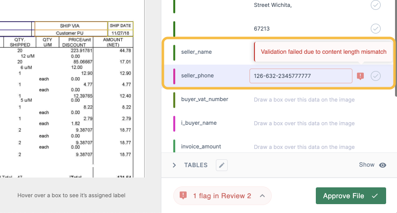 Automatically flag documents with anomalies for further investigation