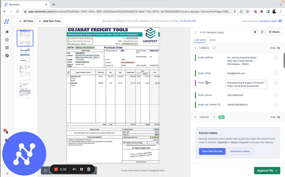 How Nanonets simplifies document processing in procurement management