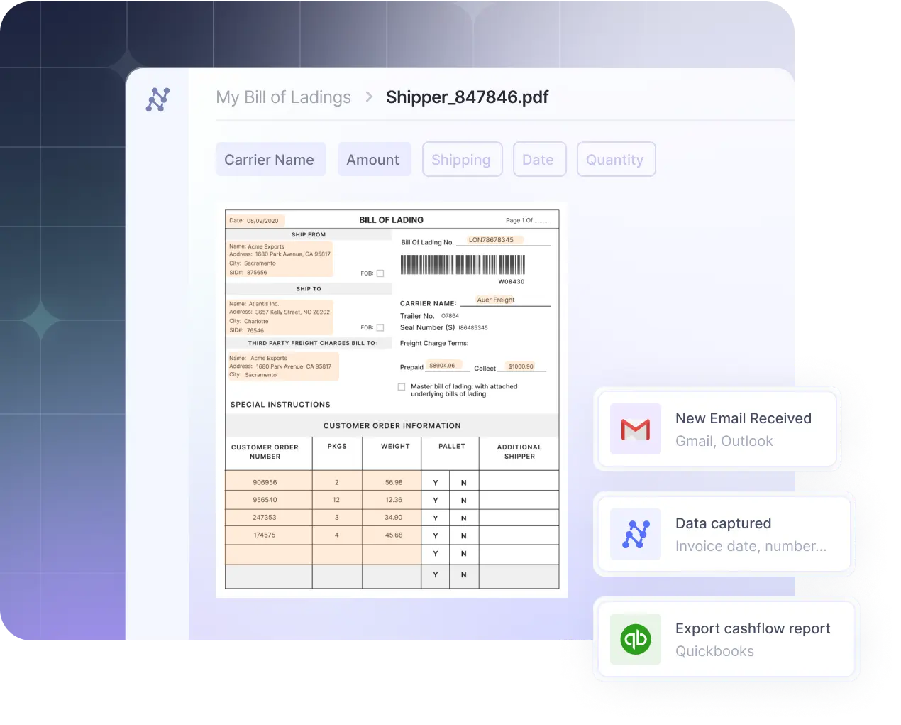 Automate the invoice processing workflow end-to-end with Nanonets-QuickBooks integration